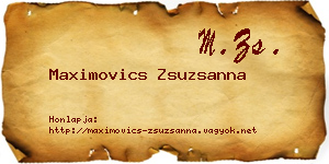 Maximovics Zsuzsanna névjegykártya